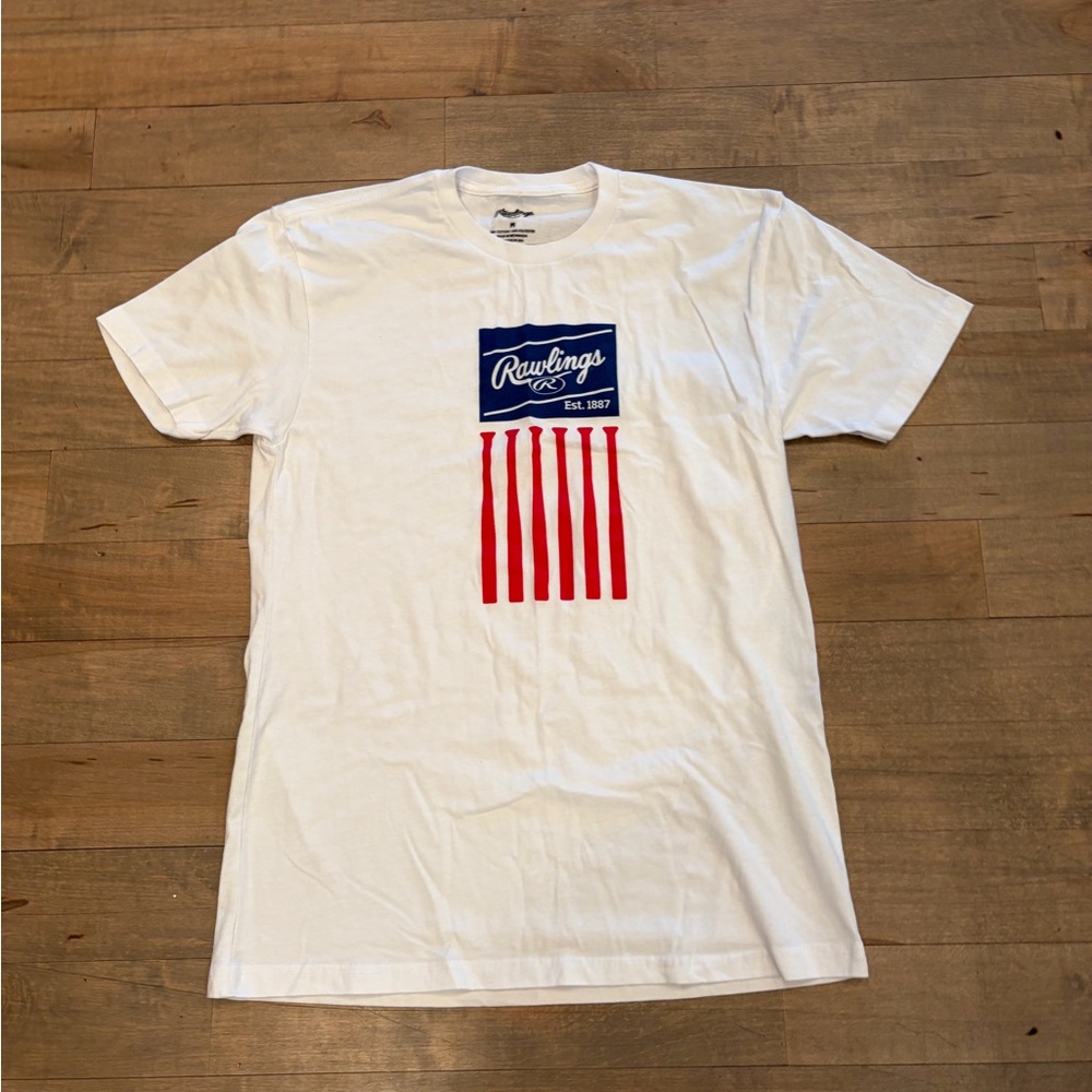 Rawlings White Tee with Blue and Red Graphic